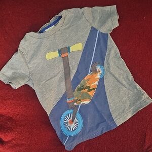 Mini Boden Gray and Blue Scooter T-Shirt Size 3/4